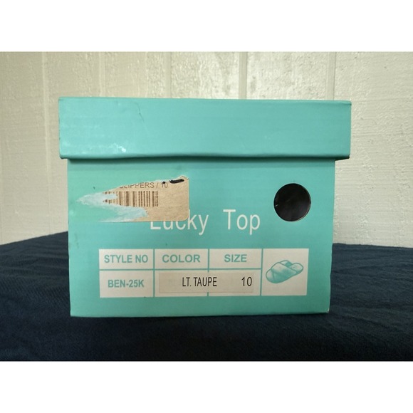 Lucky Top Kids Faux Fur Slippers Lt Taupe Size 10 NEW - Picture 5 of 6